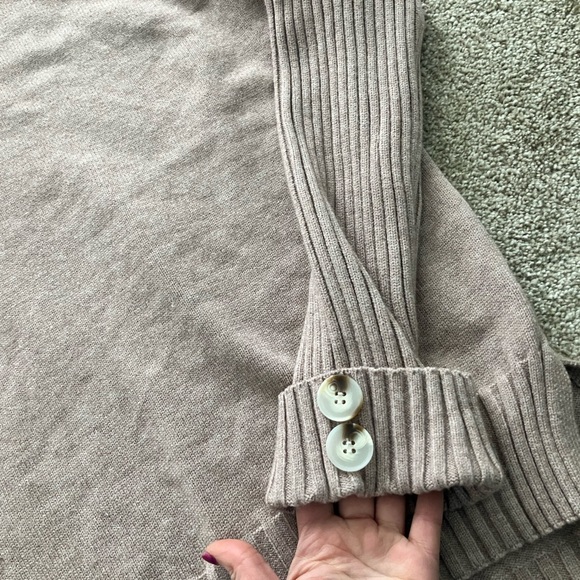 Anrabess Oatmeal Mock Turtleneck Ribbed Sleeved Size Large NWT - Picture 6 of 9